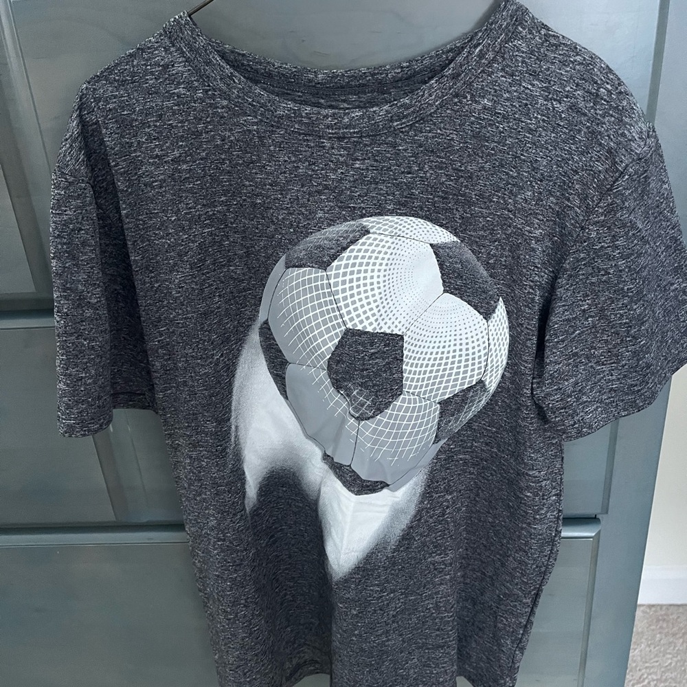 Charcoal Soccer Graphic Kids Tee